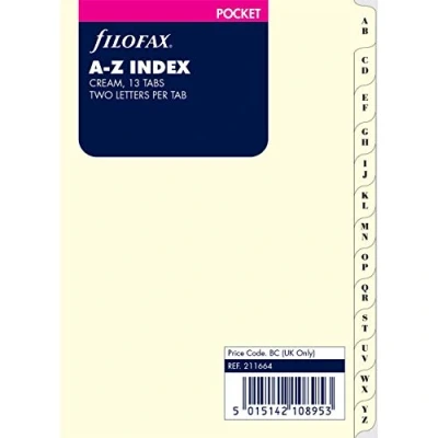 Afbeelding van Filofax 211664 navulverpakking voor indexorganizer, 2 letters, crèmekleurig