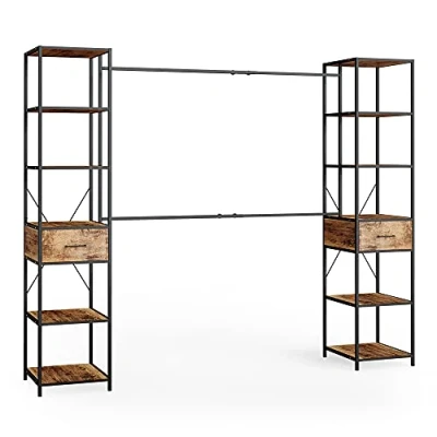 Afbeelding van Vicco Kledingopslagkast Fyrk, Eiken rustiek/Zwart, 180 x 187 cm