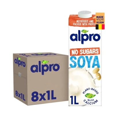Afbeelding van Alpro Drink Plantaardige Sojadrank Zonder Suiker Lactosevrij &amp; Glutenvrij 8 x 1L