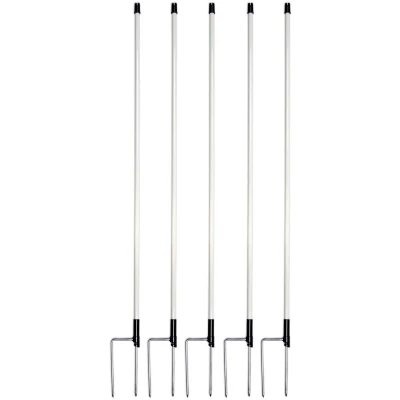 Afbeelding van horizont strongLine 5 stuks glasvezelharingen, 90 cm hoog, 13 mm diameter, dubbele punt, wit, vervangende haringen voor schapenhekken en andere elektrische hekken