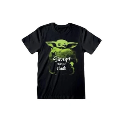 Afbeelding van Disney Star Wars The Mandalorian Stronger Than You Think Mens Tshirt M Zwart