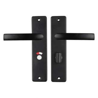 Afbeelding van Deurklink met wc sluitingschild Starx Blok 57 mm (Aluminium, Zwart)