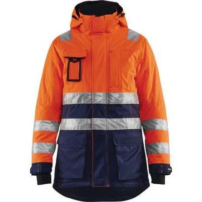 Image de Parka hiver haute visibilité femme orange fluorescent/marine