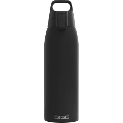 Afbeelding van Sigg Thermosfles Shield Therm One Black Geschikt voor koolzuurhoudende dranken Waterdicht Vaatwasmachinebestendig BPA vrij 90% gerecycled roestvrij staal Zwart 1L