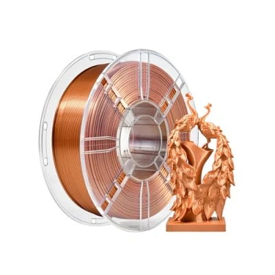 Afbeelding van PLA Plus (PLA+) glanzend zijdeachtig 3D printfilament van 1,75 mm, PLA+ 1,75, maximale deviatie +/ 0,02 spoel 1 kg (2,2 kg) voor FDM printer (zijdelook koperrood)