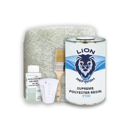 Afbeelding van Vetrokit Lion Refinish Compleet van polyesterhars met glasvezel, ideaal voor nautische reparaties, carrosserie, motorfiets, camper