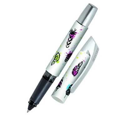 Afbeelding van Online Campus Feahter rollerball met ergonomische handgreep, standaard inktpatronen voor rechts en linkshandigen, school, universiteit, frequente schrijvers
