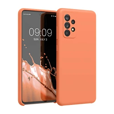 Afbeelding van kwmobile telefoonhoesje geschikt voor Samsung Galaxy A52 / 5G A52s Hoesje met siliconen coating Smartphone case in zomers oranje