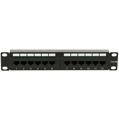 Afbeelding van 10 Inch CAT6a UTP patchpaneel 12 poorts