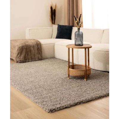 Afbeelding van Hoogpolig Tapijt/Vloerkleed Shaggy Trend Effen Lichtgrijs 120x170 Cm