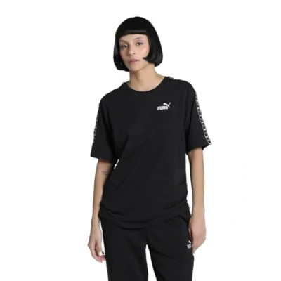 Afbeelding van ESS TAPE relaxed T shirt voor Dames, Zwart, Maat M PUMA