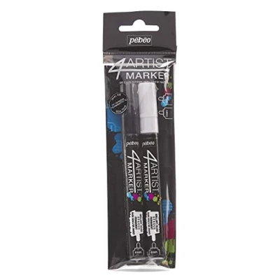 Afbeelding van Pébéo 580896 4ARTIST Marker Set Duo 4 + mm, verf, zwart/wit, 21 x 8 3 cm