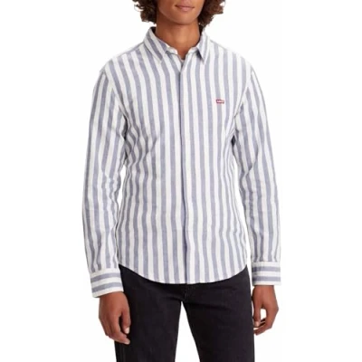 Image de Levi&#039;s Chemise slim à manches longues Battery Housemark pour homme, Teddy Bleu Indigo, S