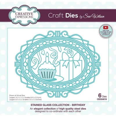 Afbeelding van Creative Expressions Stained Glass Craft Die Birthday