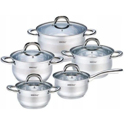 Afbeelding van Kinghoff 1096 Pannenset 10 delig RVS