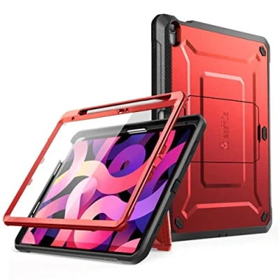 Afbeelding van SUPCASE Beschermhoes voor iPad 10,9 inch (2022), met geïntegreerde displaybescherming, inklapbare standaard, pensleuf [Unicorn Beetle Pro] rondom bescherming 10e generatie (rood)