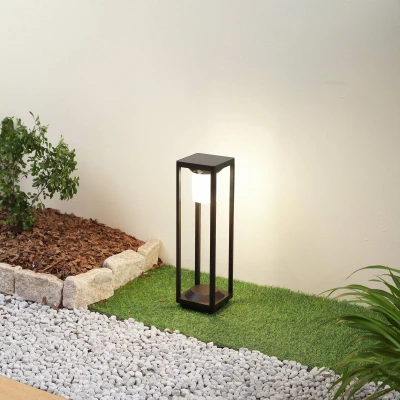 Afbeelding van Lucande LED solar padverlichting Nilea, 50 cm, zwart, sensor