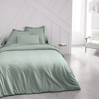 Image de Housse de couette Essential 240 x 260 cm 2 personnes 100% Coton uni Celadon