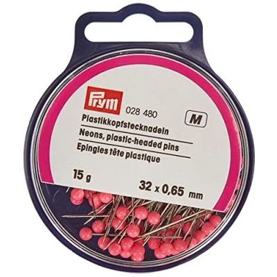 Afbeelding van Prym Plastic Headed Straight Pin V2A 0,65 x 32 mm Neon