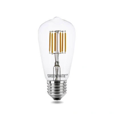 Afbeelding van E27 LED Filament Rustikalamp 6W Extra Warm Wit Dimbaar