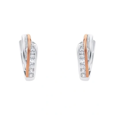 Afbeelding van amor FÜR DAMEN, GLÄNZENDES Silber 925 TEILROSÉVERGOLDET Oorbellen, Dames, Maat: One Size, Bicolor