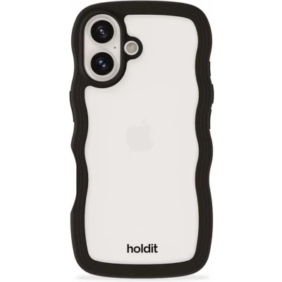 Afbeelding van Holdit Hoesje Geschikt voor iPhone 16 Wavy Case zwart