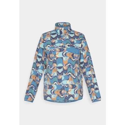 Afbeelding van Patagonia Synchilla Snap T Fleece Sweater Dames Swallowtail Geo Still Blue XXL Multicolour Outdoor Trui