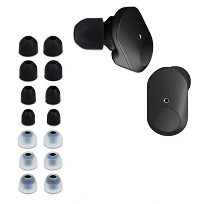 Afbeelding van kwmobile 14x Reserve covers voor oordopjes geschikt Sony WF 1000XM3 / 1000XM4 1000XM5 4 maten Silicone dopjes in ear headphones