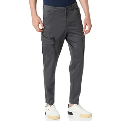 Afbeelding van JACK &amp; JONES Ace Dex Tapered loose fit heren cargo broek donkergrijs