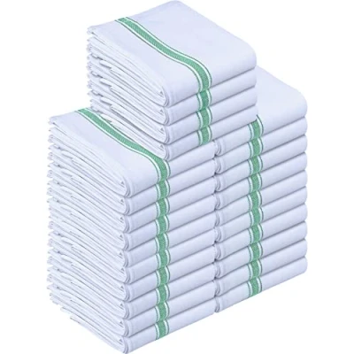 Afbeelding van Utopia Towels 24 stuks vaatdoeken 100% katoen (38 x 64 cm) zacht, licht &amp; sterk absorberende keukenhanddoeken (groen)
