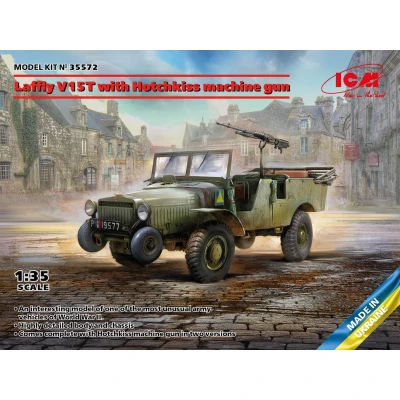 Afbeelding van 1:35 ICM 35572 Laffly V15T with Hotchkiss machine gun Plastic Modelbouwpakket