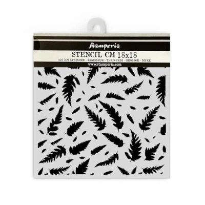 Afbeelding van Stamperia Forest Thick Stencil 18x18cm Leaves Pattern (KSTDQ117)