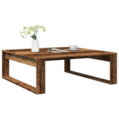 Afbeelding van vidaXL Salontafel 100x100x35 cm bewerkt hout oude houtkleurig