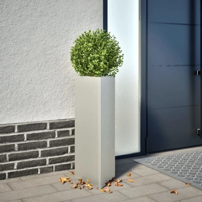 Afbeelding van vidaXL Plantenbakken 2 st driehoek 30x26x75 cm roestvrij staal