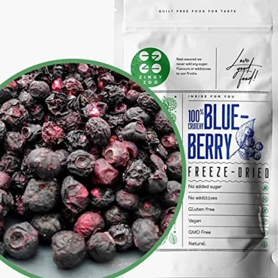 Afbeelding van Gevriesdroogde Wilde Bosbessen Natural Freeze Dried Fruit Wild Blueberry Gedroogde Gedroogd ZingyZoo (100 g)