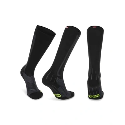 Afbeelding van DANISH ENDURANCE Compressiekousen Dames &amp; Heren Steunkousen 21 26 mmHg Hardlopen Sporten Zwart Grijs Maat 43 47 (L)
