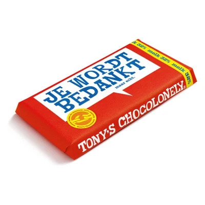 Image de Chocolat Tonys Chocolonely blanc lettre S 180g