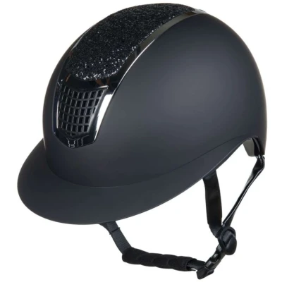 Afbeelding van HKM Cap Glamour Shield Zwart/Zilver 59 61cm