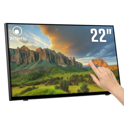 Afbeelding van ATLANTIS A05 T22A VHDM 22 inch touchscreen, display, 10 toetsen Full HD 1920 x 1080, HDMI VGA DP, 15 50 kantelbaar, 7H beschermglas, contrast 1000:1, hoek 178/178,