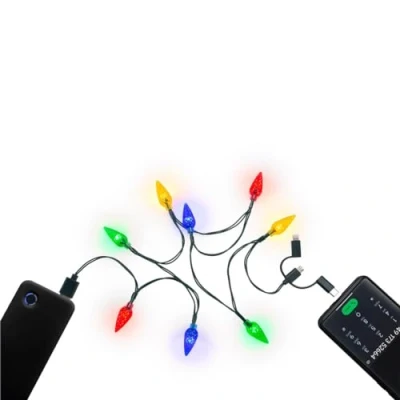 Afbeelding van Goobay smartphone USB oplaadkabel met LED lampjes 8 kleurrijke lampjes, laadt populaire Androi