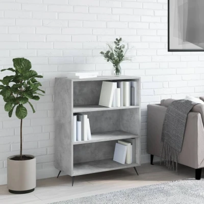 Afbeelding van Boekenkast 69,5x32,5x90 cm bewerkt hout betongrijs