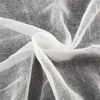 Afbeelding van Kaasdoek, ongebleekte katoenen stof, ultradunne chiffondoek voor boter, keuken, bakken, huishoudtextiel, wit (90 x 200 cm)
