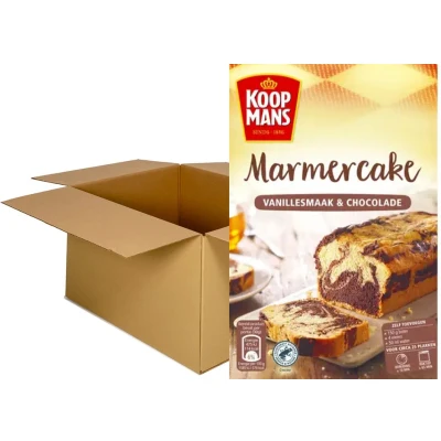 Afbeelding van Koopmans Marmercake vanillesmaak &amp; chocolade 400 gr Doos 8 pak