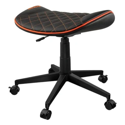 Afbeelding van Cougar CROSSER Multifunctionele gamingkruk, geschulpte zitting, PVC kunstleren bekleding, in hoogte verstelbaar, basis met 5 wielen, draagvermogen tot 120 kg, zwart en oranje