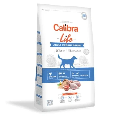 Afbeelding van 12kg Adult Medium Breed Chicken Calibra Life hondenvoer droog