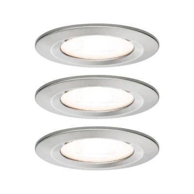 Afbeelding van Paulmann Inbouwlamp voor badkamer Set van 3 stuks 19.5 W IJzer (geborsteld)