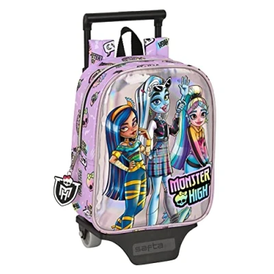 Afbeelding van Schoolrugzak met Wielen Monster High Best boos Lila 22 x 27 10 cm