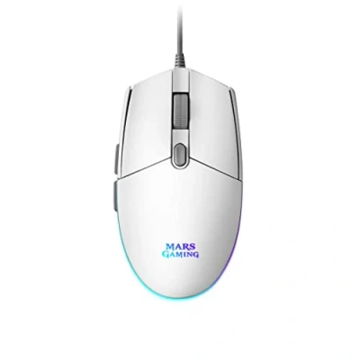 Image de MARS GAMING MMG Souris jeux pour droitiers optique 6 boutons filaire USB blanc