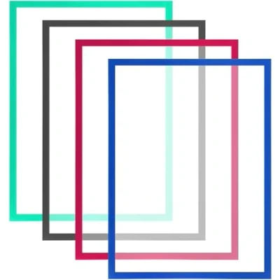 Afbeelding van KARAT 5 x A3 magneetlijsten voor kindertekeningen, infotas, magnetische lijsten offertes, portefeuilles, documententas (buitenafmetingen 45 33 cm, blauw)