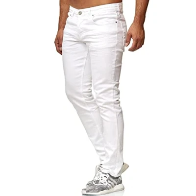 Afbeelding van Tazzio Jeans Slim Fit heren jeansbroek stretch designer broek denim 16533, Wit, 36W / 30L